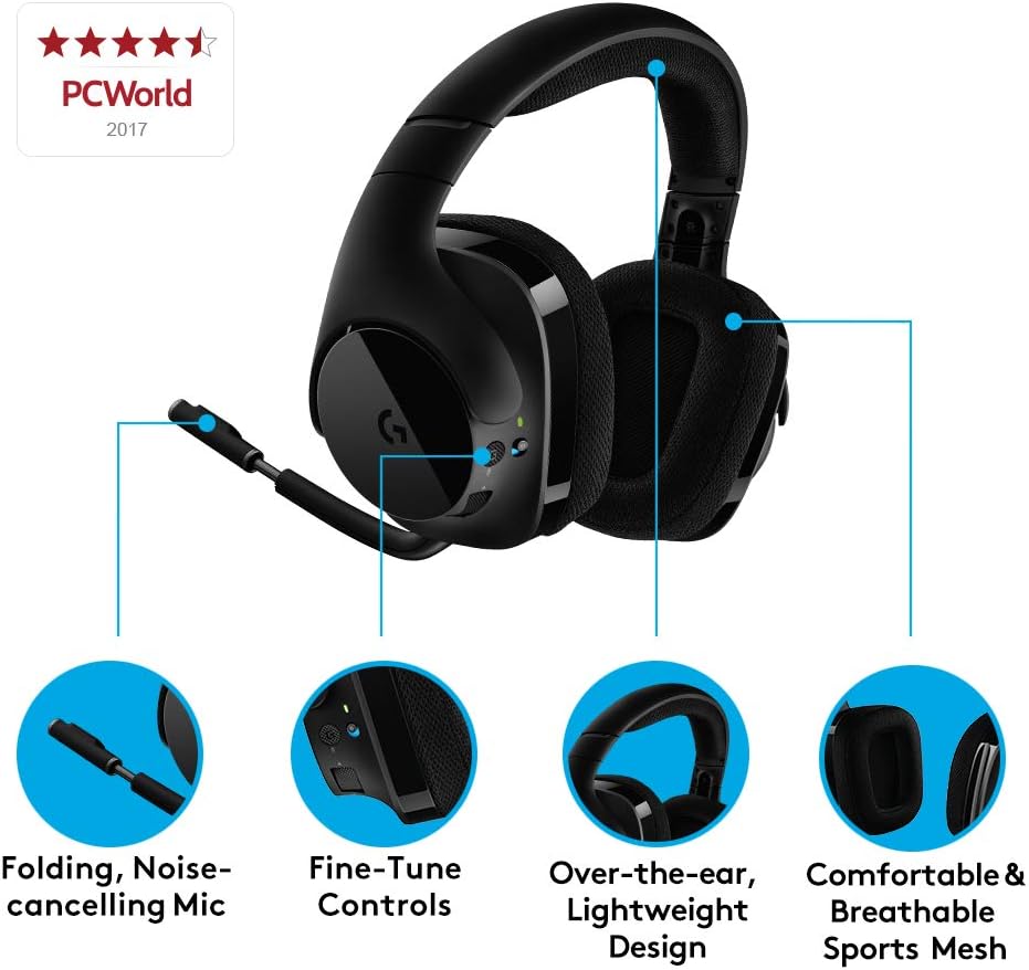 Logitech G533 Wireless Gaming Headset - Black