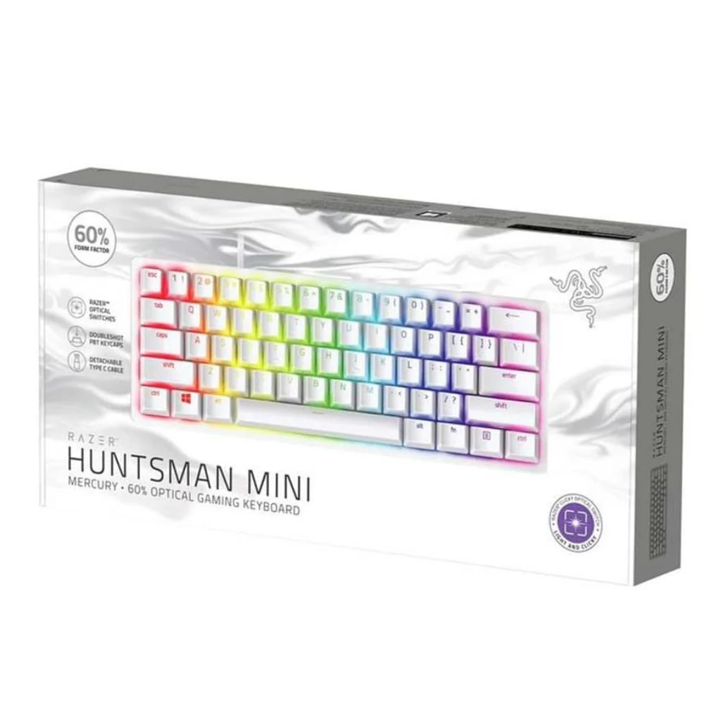 Razer Huntsman Mini 60% Gaming Keyboard - Clicky Purple Optical Switches (Black)